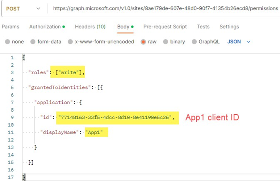 HTTP request 2 - body settings