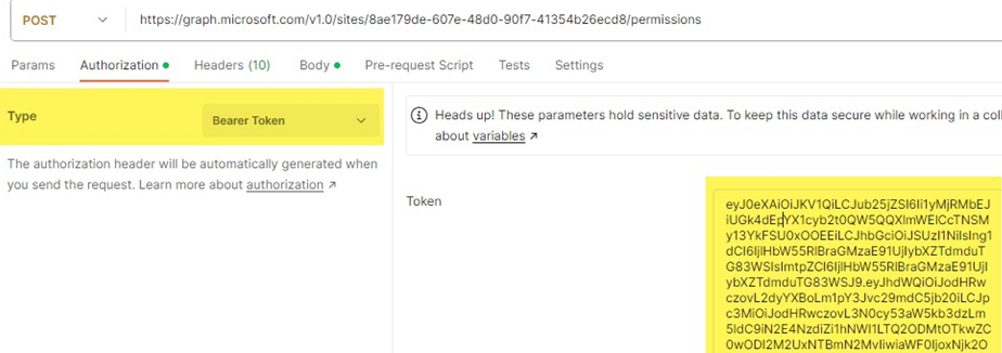 Authorization settings