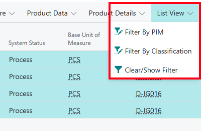 PIM Item List